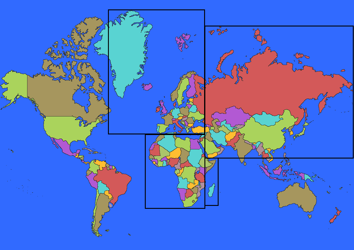 Bilde av verdenskartet og Afrika
