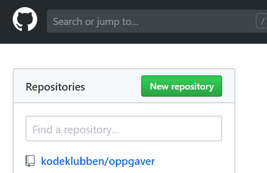 bilde av hvordan opprette repository